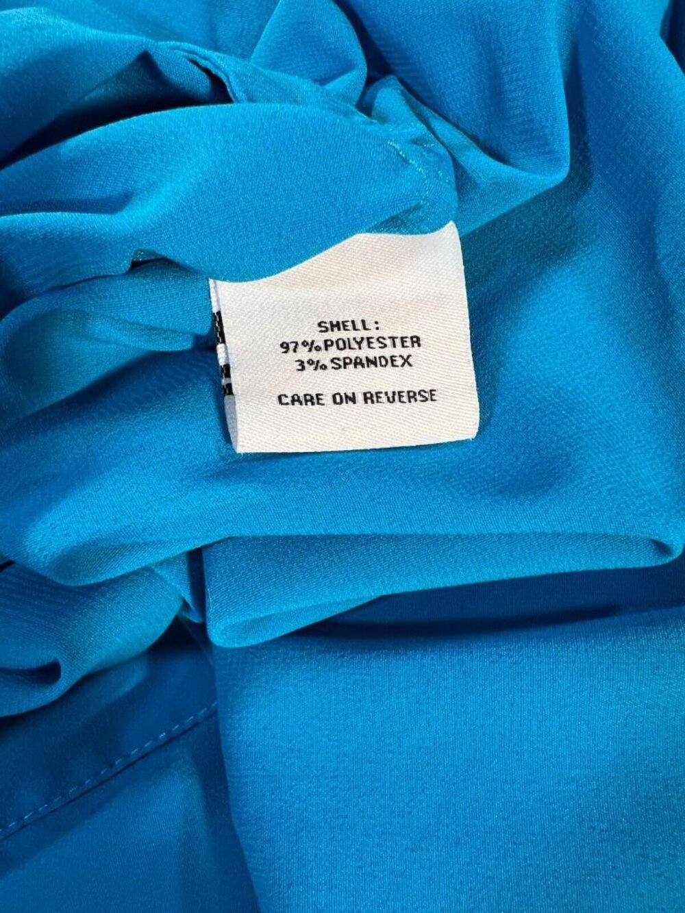 Calvin Klein Blouse Womens Lg Turquiose Blue Pockets Button Sleeveless Stretch - Picture 8 of 8